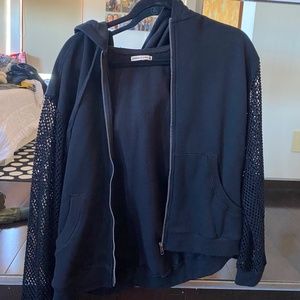 Emma & Sam Zip Up Hoodie with Mesh Sleeves